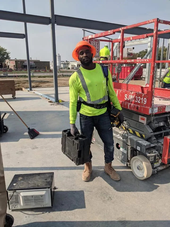 Skampy Construction owner Ahmad Yaqoub working on a job site in the Sioux Falls area